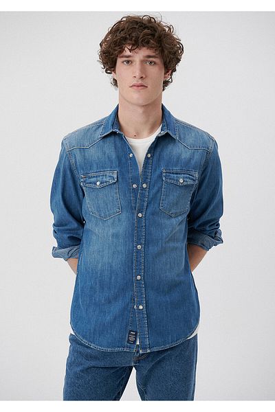 Mavi Neformální džínová košile Rio Indigo Vintage - Vypasovaný střih0295730932