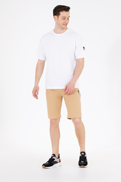 U.S. Polo Assn. Ανδρικό πλεκτό σορτς σε χρώμα καμηλό 50263258-VR015