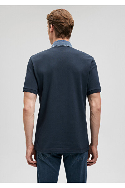 Mavi Μπλε μπλουζάκι πόλο μπλουζών - Λεπτομερής γιακάς, Εφαρμοσμένη κοπή062685-28417