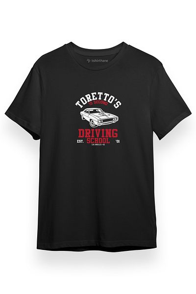 Tshirthane Fast And The Furious 10 Second Driving School Μαύρο κοντομάνικο ανδρικό μπλουζάκι