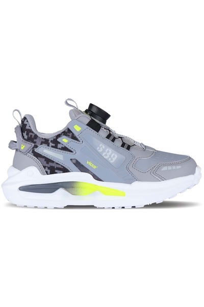 Kids Club Shoes Vicco Code Akıllı Bağcık Mekanizmalı Ortopedik Çocuk Spor Ayakkabı GRİ