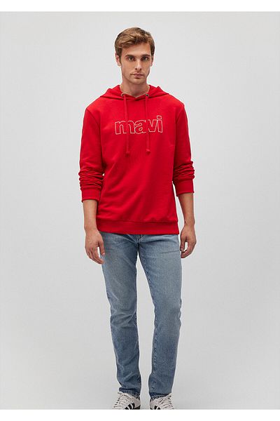 Mavi Rotes Sweatshirt mit Kapuze und Logo-Print 065606 -82054