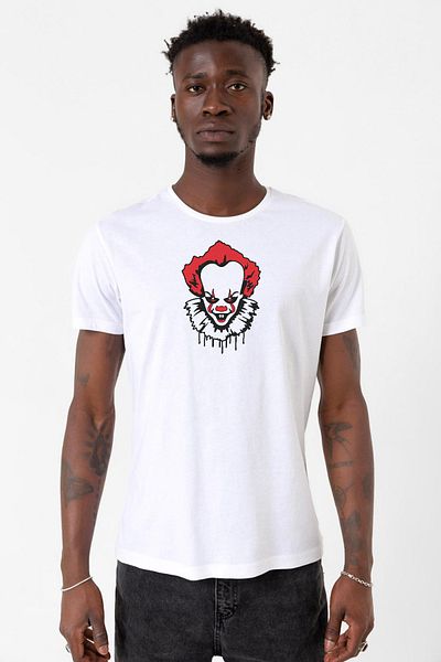 Tshirthane Ανδρικό μπλουζάκι Pennywise Face White Oversize