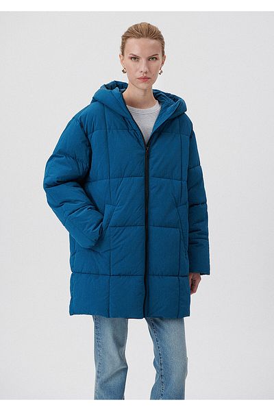 Mavi Μπλε μπουφάν με καπιτονέ κουκούλα Loose Fit 1110218-70789