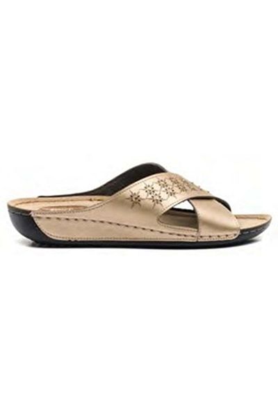 Kids Club Shoes Carlaverde 140504   - Ο Δρ. Συνιστάται χρυσές γυναικείες ορθοπεδικές παντόφλες