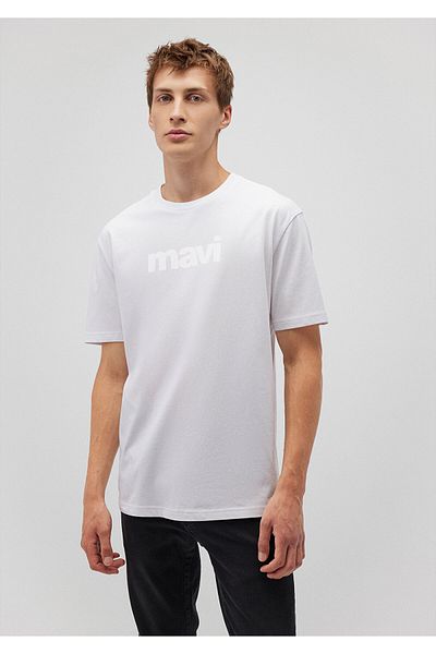 Mavi Weißes T-Shirt mit Logo-Print, lockere Passform 0611807-620