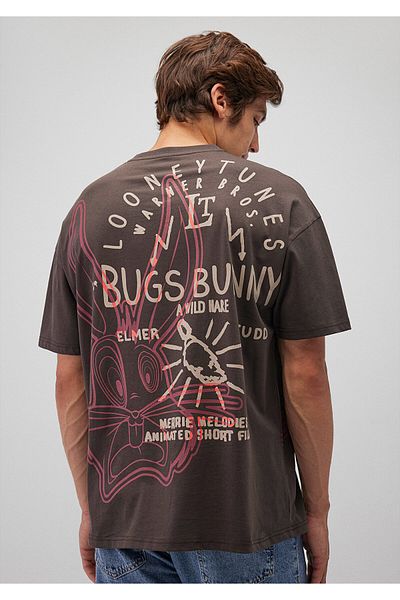 Mavi Μπλουζάκι Bugs Bunny Printed Oversize καφέ - 0611680 -70219