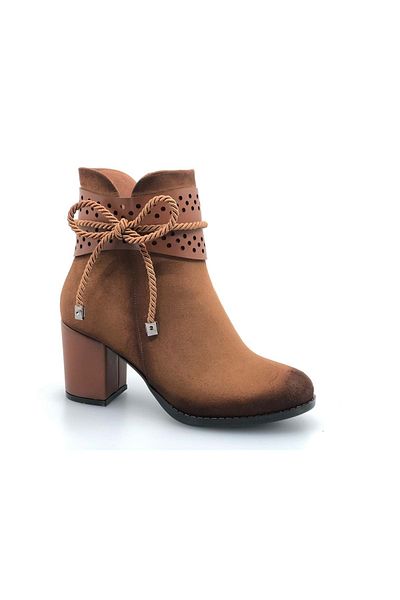 Kids Club Shoes Γυναικείες μπότες με τακούνι Daisy Tan Bow
