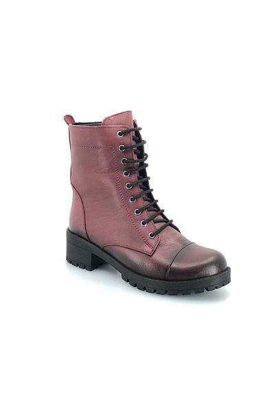 Kids Club Shoes Brand 837 Boots with Fur Inside 100% Genuine Women's Leather Boots Claret Red