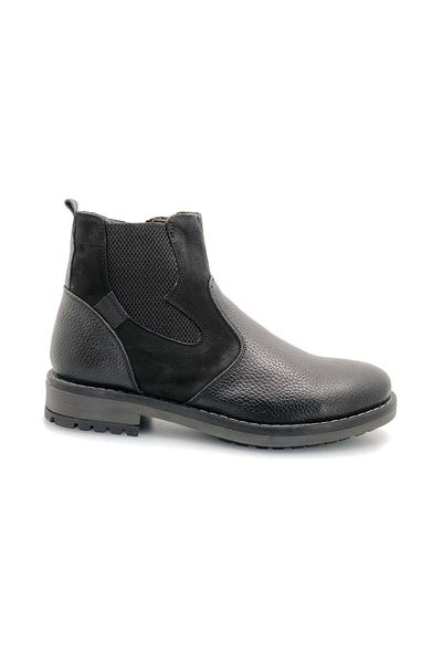 Kids Club Shoes Stone Blue Chels 100% Γνήσιο Δέρμα Casual Ανδρικές Μπότες ΜΑΥΡΟ