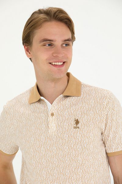 U.S. Polo Assn. Ανδρικό μπλουζάκι Camel Polo Neck 50263417 -VR015