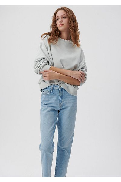 Mavi Graues Basic-Sweatshirt mit Rundhalsausschnitt1611770-70074