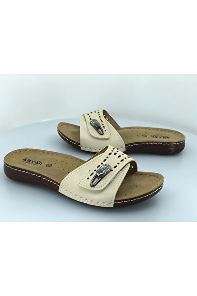 Kocamanlar Ayakkabı Aryan 11-056 Ženske ortopedske Papuče BEŽ