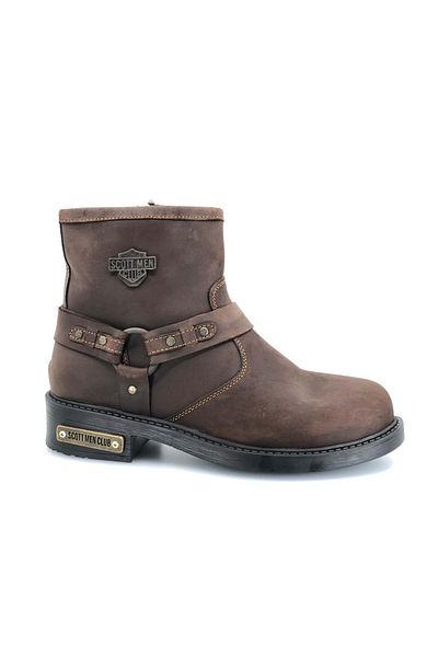 Kids Club Shoes Scotmen Dallas Halley Motor Boots - 100% γνήσιο δέρμα, καφέ