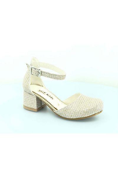 Kids Club Shoes İremsu 2811 Pantofi pentru fete cu toc, cu vârf închis, AUR