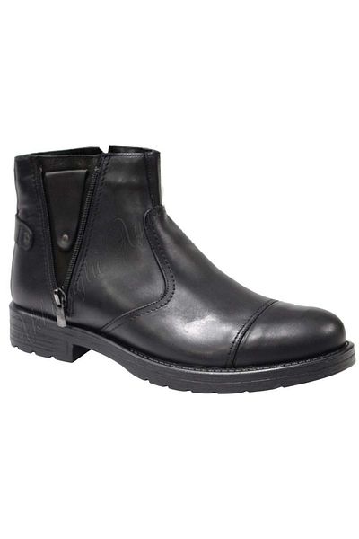 Kids Club Shoes Dropland 4703 Γνήσιο Δερμάτινο Μάλλινο Εσωτερικό Ανδρικές Μπότες ΜΑΥΡΟ-ΔΕΡΜΑ