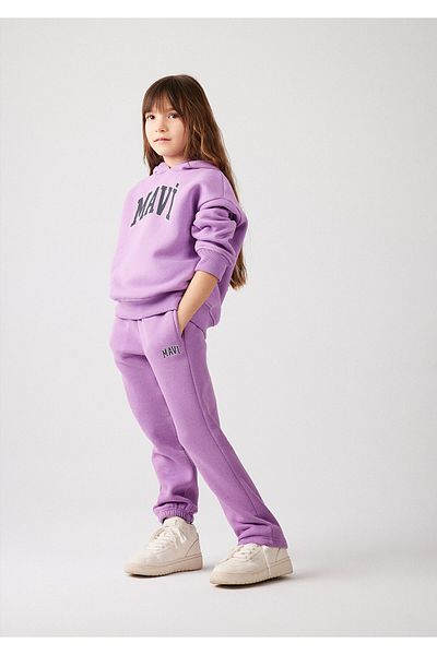 Mavi Lila Jogginghose mit Logo-Print 7010000-70586