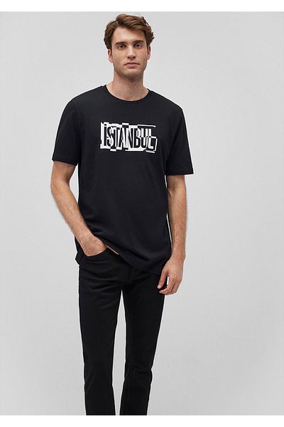 Mavi Istanbul Printed Black T-Shirt κανονική εφαρμογή / κανονική κοπή 0611789-900