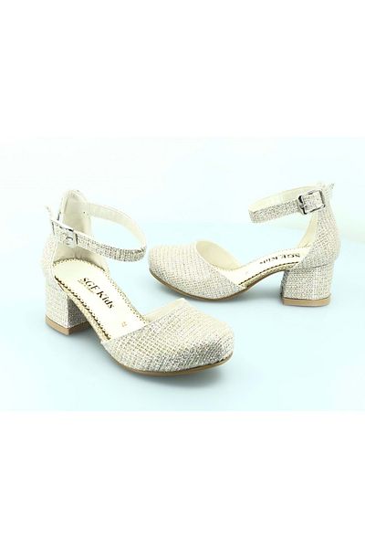 Kids Club Shoes İremsu 2811 Pantofi pentru fete cu toc, cu vârf închis, AUR