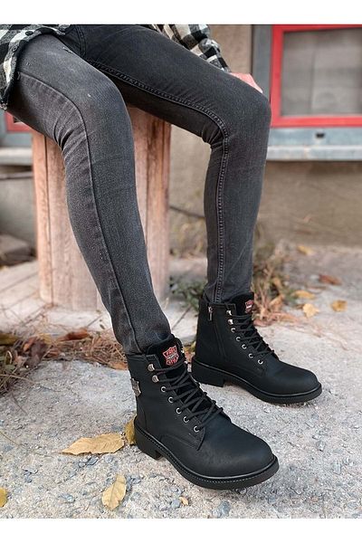 Kids Club Shoes Unisex Μαύρες μπότες Patika Halley Motor Boots