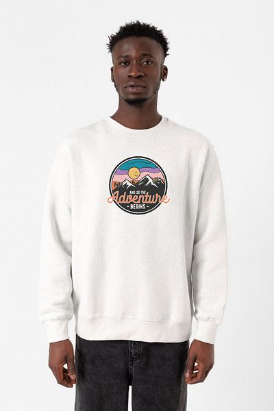 Tshirthane Και έτσι η περιπέτεια ξεκινάει Λευκό ανδρικό φούτερ 2ip