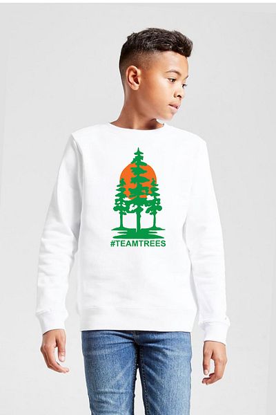 Tshirthane Φούτερ Mr Beast Team Trees White Παιδικό 2ip