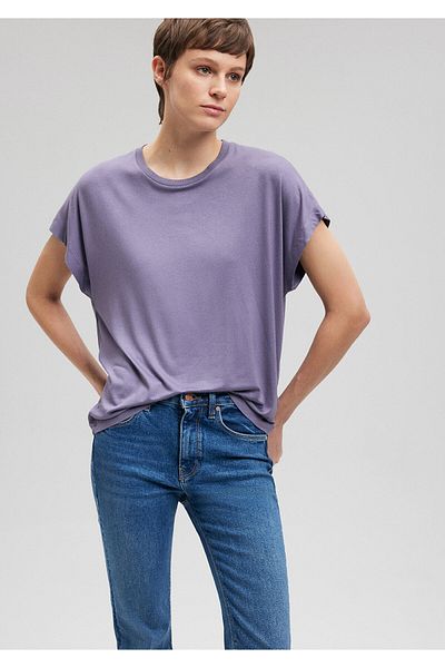 Mavi Purple Low Shoulder Basic T-Shirt - Regular Fit1611649-70608