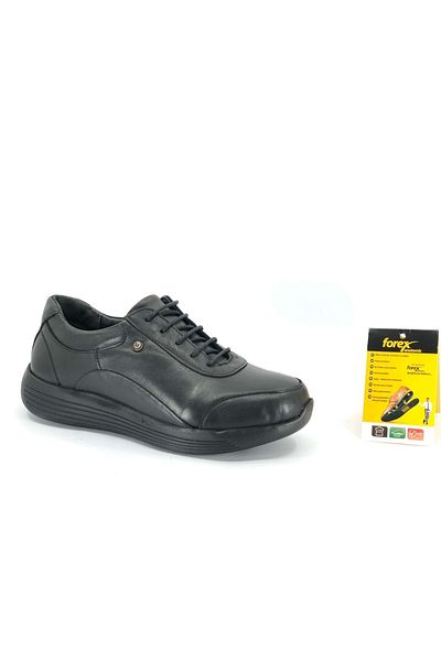 Kocamanlar Ayakkabı Forex 01032 Dr.Tavsiyeli Pantofi de damă 100% piele naturală NEGRU