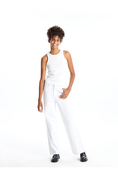 LC Waikiki Lcw Women's Crew Neck Plain Tank Top