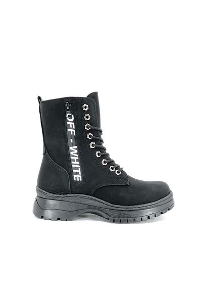 Kids Club Shoes Mehtap Off Wihite Postal Γυναικείες Μπότες ΜΑΥΡΟ-Δέρμα