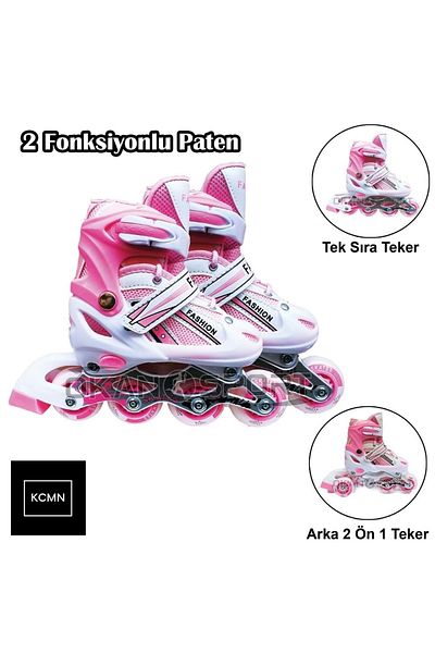 Kids Club Shoes Avessa Lighted Caster - Double Row Adjustable Skate, Available PINK