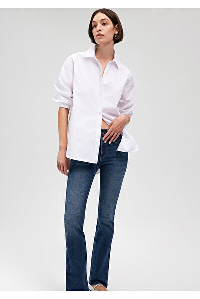 Mavi Beyaz Poplin Gömlek Oversize / Geniş Kesim 1210675-620