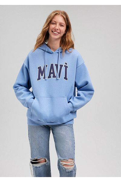 Mavi Emblémával nyomtatott kapucnis pulóver1600361-70856