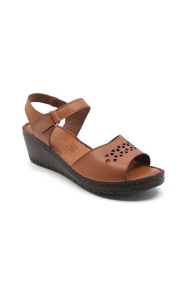 Kids Club Shoes Claster 100% γνήσιο δέρμα Dr.Tavsiyeli Full Mid-Pedic Wedge Heel Γυναικεία σανδάλια TABA