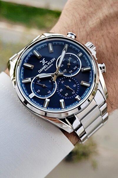 Daniel Klein Kadranı Lacivert Kordonu Silver Renk 24 Ay Garantili Fonksiyonla...
