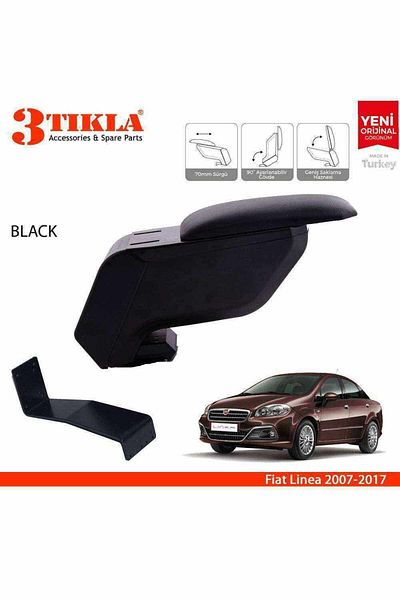 3 Tıkla Fiat Linea 2007-2017 Black Armrest with Non-Pierced Steel Legs