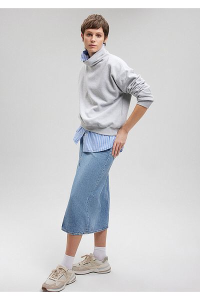 Mavi Μπλουζάκι με όρθιο γιακά γκρι Loose Fit / Loose Relaxed Fit1612285-83096