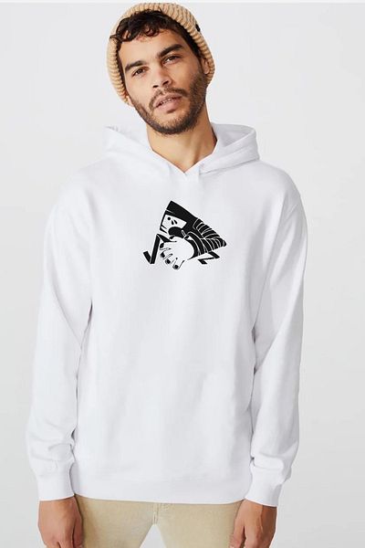 Tshirthane Hanorac cu glugă 3ip pentru bărbați Monogatari Anime Suruga Monkey Symbol alb