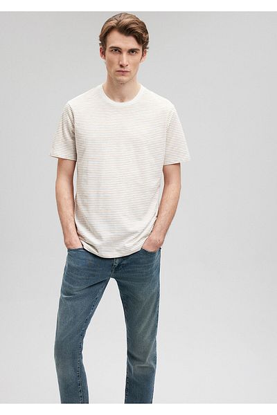 Mavi Beige Striped Regular Fit T-Shirt -0611349-70319