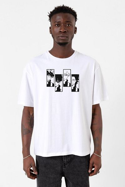 Tshirthane My Hero Academi Anime Class 1A Boys White Men's Oversize Tshirt