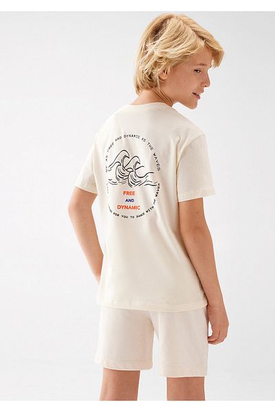 Mavi Potištěné bílé tričko volného střihu / volné uvolněného střihu6610178-86956
