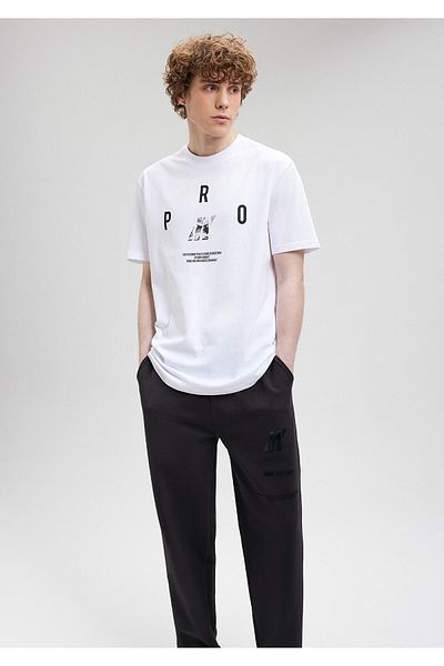 Mavi Τυπωμένο λευκό T-shirt Loose Fit / Loose Relaxed Fit0612176-620