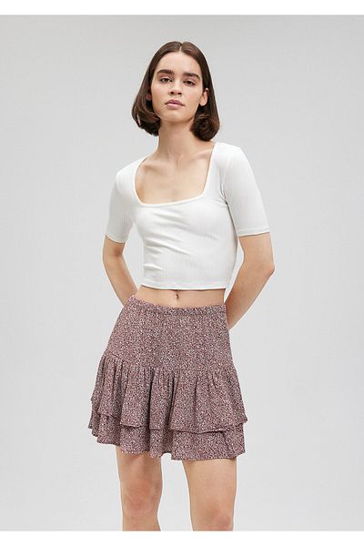 Mavi Tricou Crop Alb - Guler Patrat, Croiala Scurta 1612323 -70057