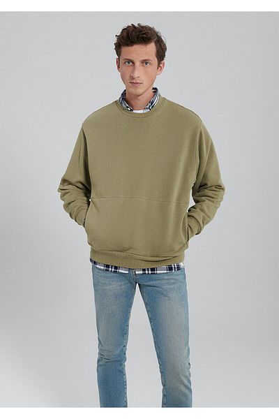 Mavi Φούτερ Χακί Τσέπη Crew Neck 0s10092-71819
