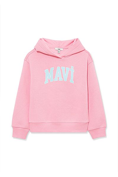 Mavi Logo Printed Hooded Pink Sweatshirt7610035-86953