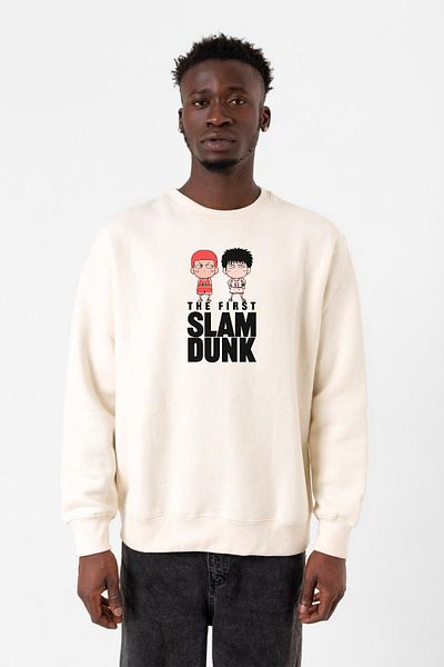 Tshirthane Slam Dunk First Slam Dunk Ecru Ανδρικό φούτερ με 2 κορδόνια