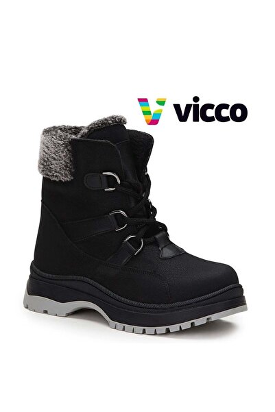 Kids Club Shoes Детски ортопедични ботуши Vicco Alexis Fur, черни