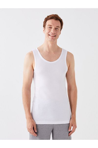 LC Waikiki U-Neck Combed Cotton Men's Undershirt, 2-pack