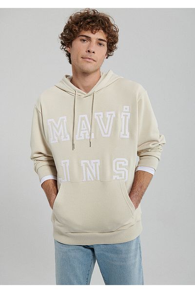 Mavi Jns Μπεζ φούτερ με κουκούλα 0s10087-70072