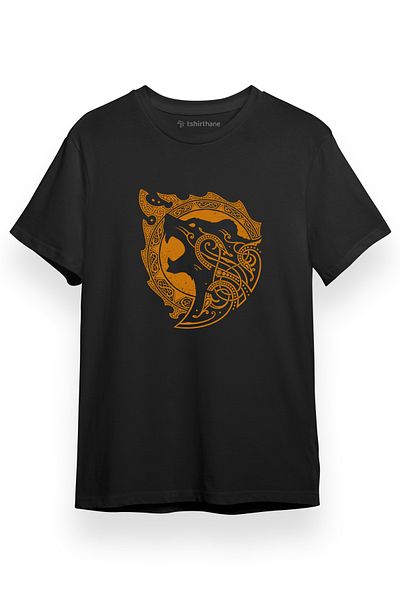 Tshirthane Ανδρικό μπλουζάκι Viking Yellow Storm Μαύρο κοντομάνικο